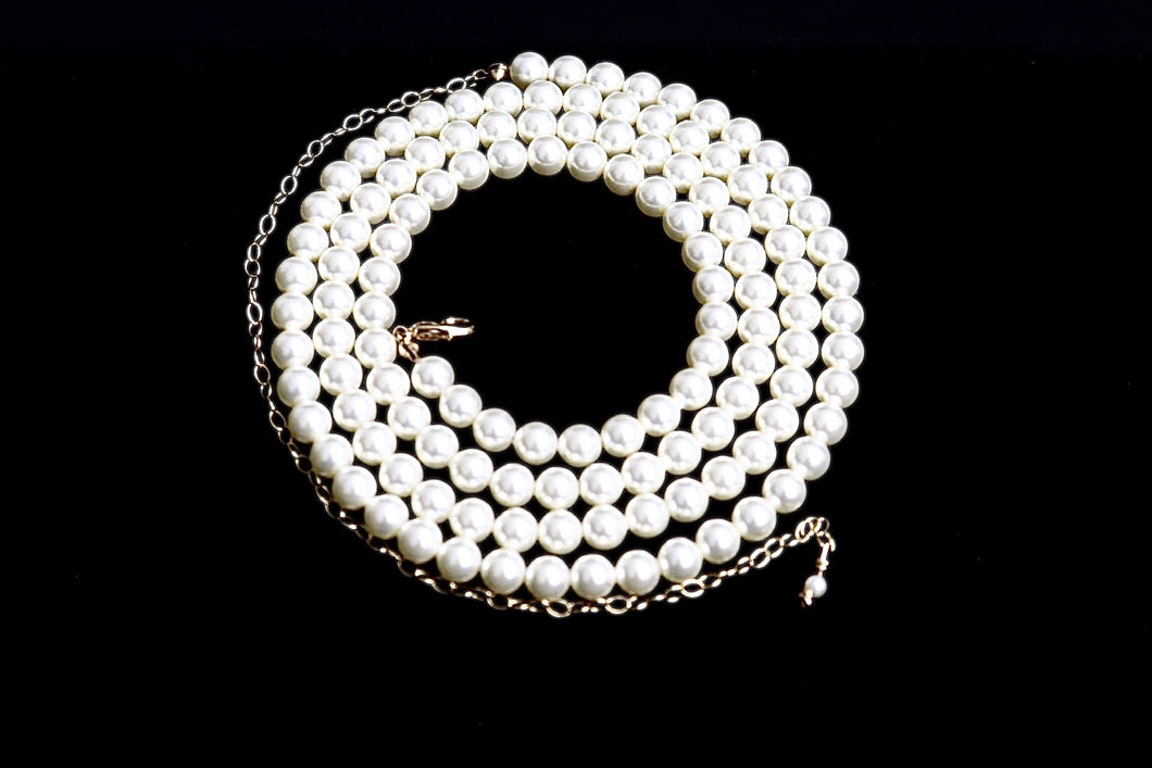 Cream Pearl waist beads