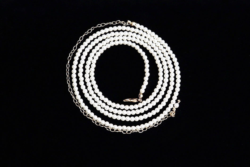 Cream Pearl mini waist beads