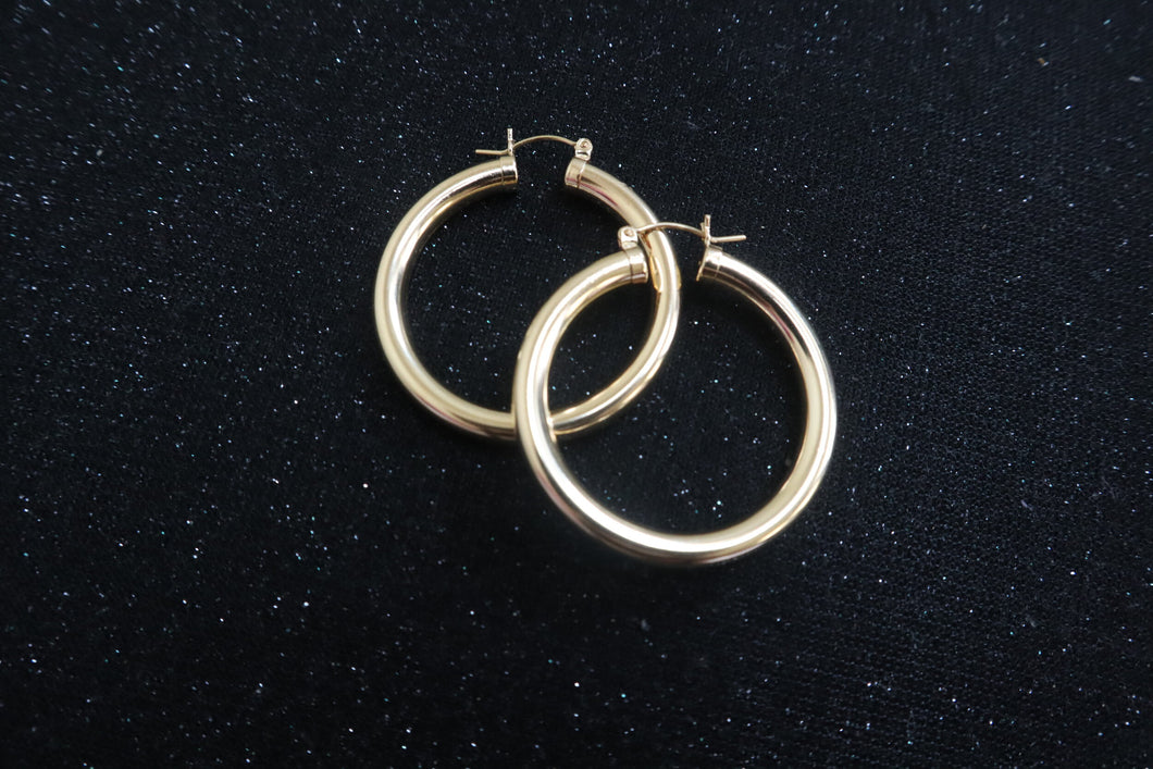 Thick Gold Bling hoops